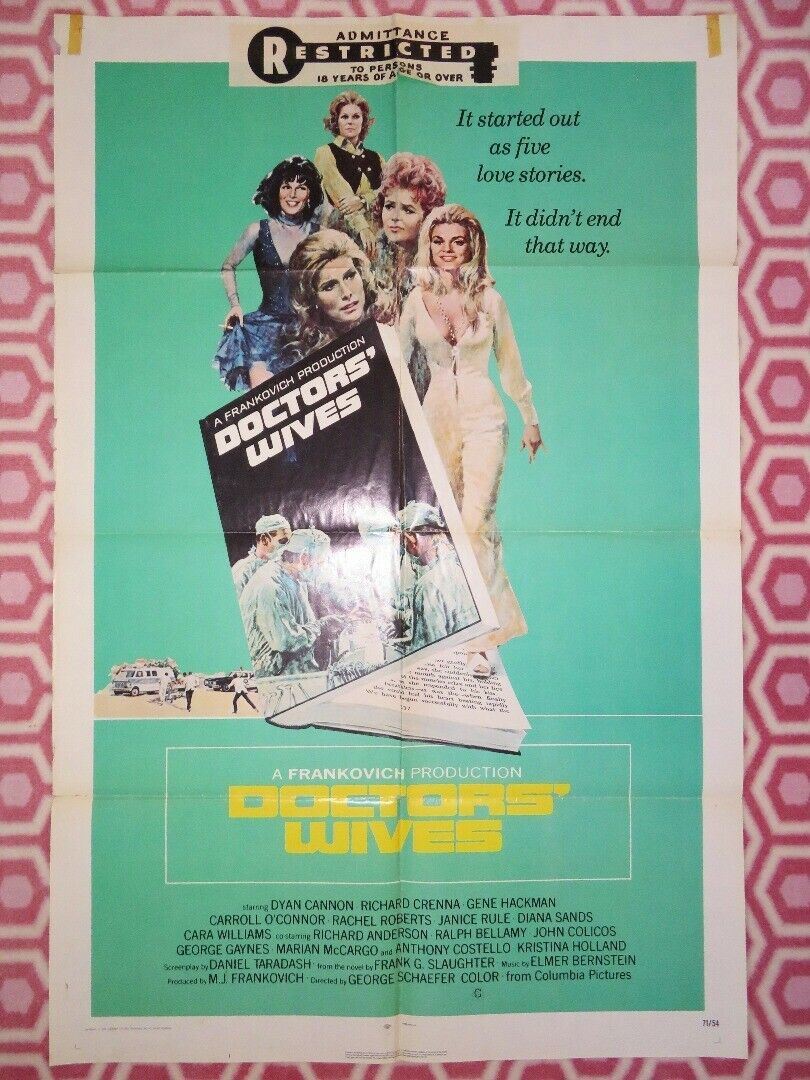 DOCTORS' WIVES US ONE SHEET POSTER DYAN CANNON GENE HACKMAN 1971 Movie posters