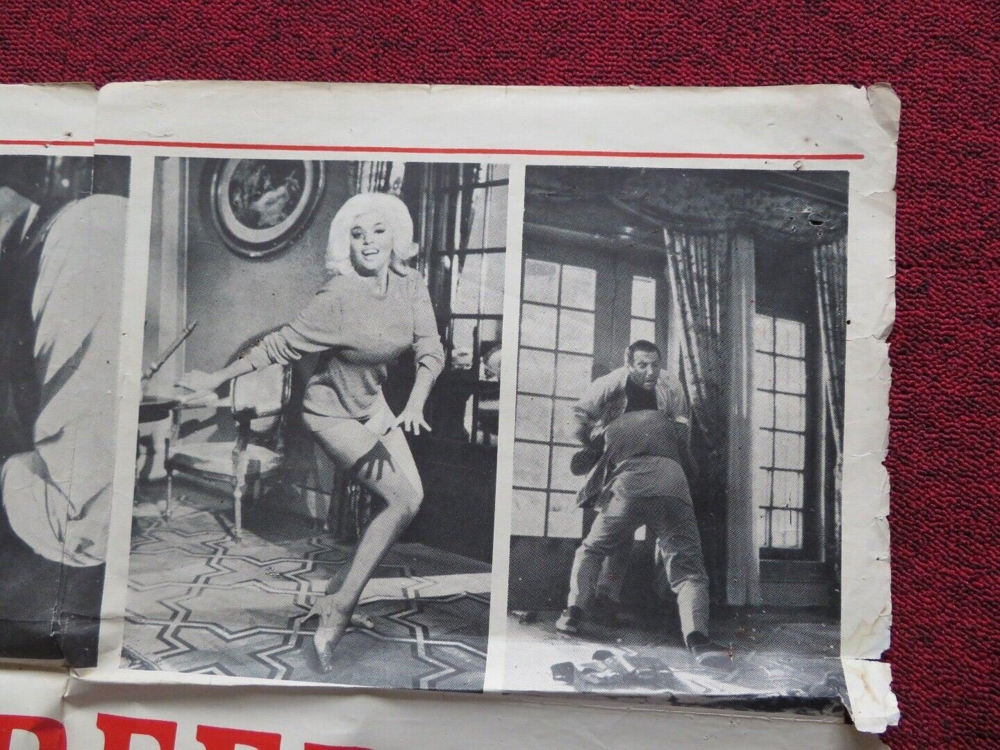 DOG EAT DOG! / WHEN STRANGERS MEET FOLDED US ONE SHEET POSTER J. MANSFIELD 1964 Movie posters