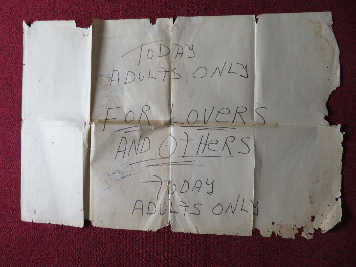 DOG EAT DOG! / WHEN STRANGERS MEET FOLDED US ONE SHEET POSTER J. MANSFIELD 1964 Movie posters