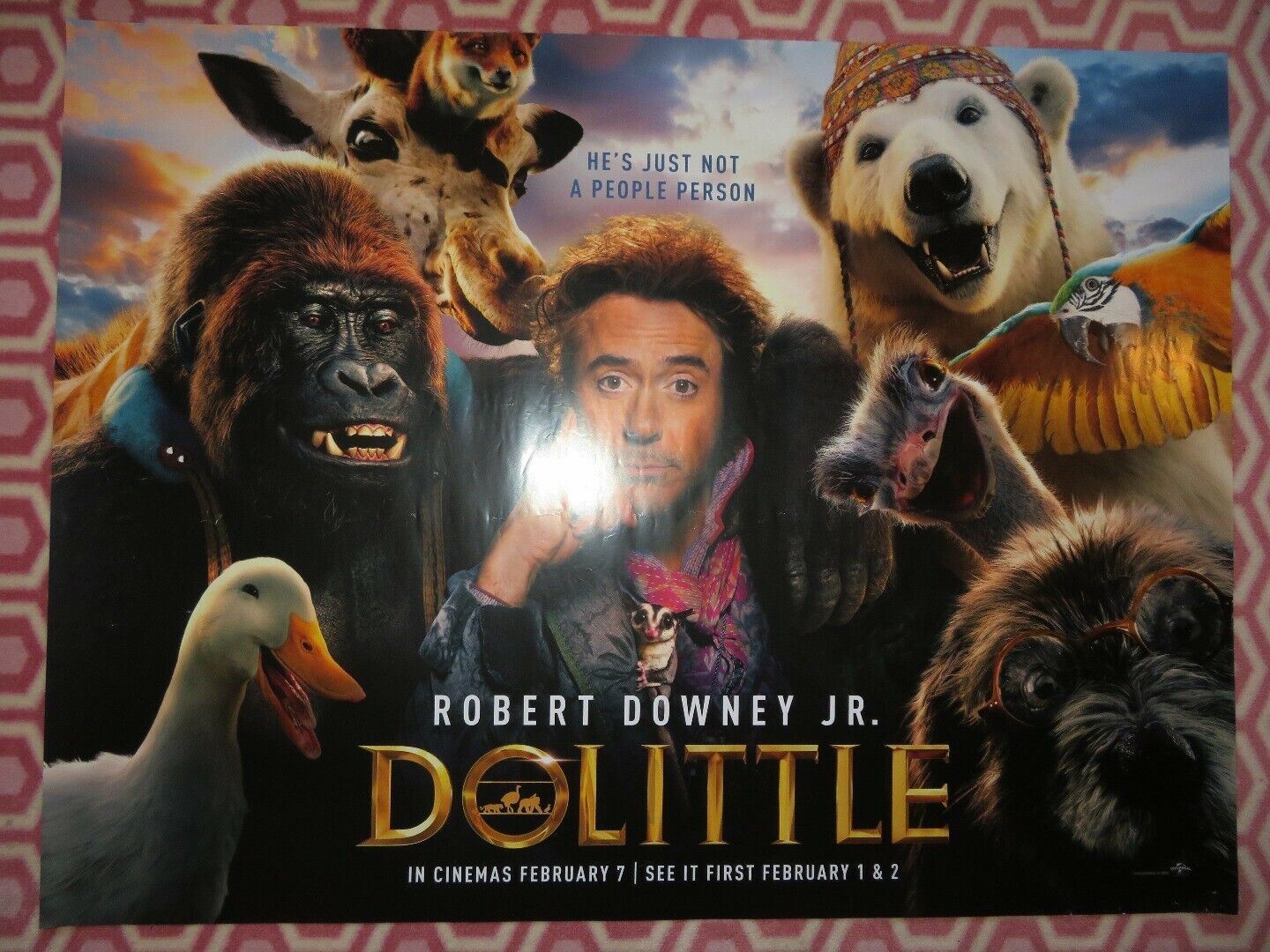 DOLITTLE QUAD (30"x 40") ROLLED POSTER ROBERT DOWNEY JR. ANTONIO BANDERAS 2020 Rendezvous Cinema Movie posters