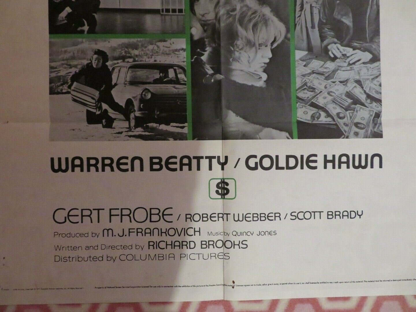 DOLLAR $ US ONE SHEET POSTER WARREN BEATTY GOLDIE HAWN GERT FROBE Rendezvous Cinema Movie posters