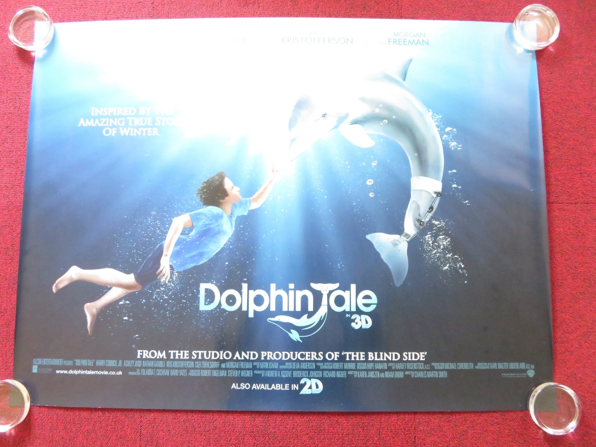DOLPHIN TALE UK QUAD (30"x 40") ROLLED POSTER HARRY CONNICK JR. ASHLEY JUDD 2011 Rendezvous Cinema Movie posters