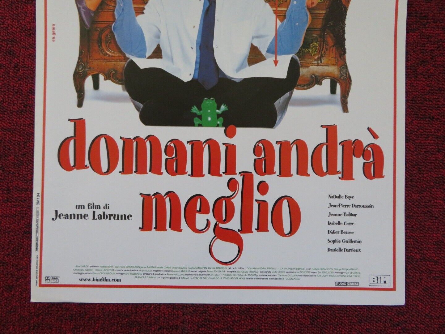 DOMANI ANDRA MEGLIO ITALIAN LOCANDINA (27.5"x13") POSTER NATHALIE BAYE 2000 Rendezvous Cinema Movie posters