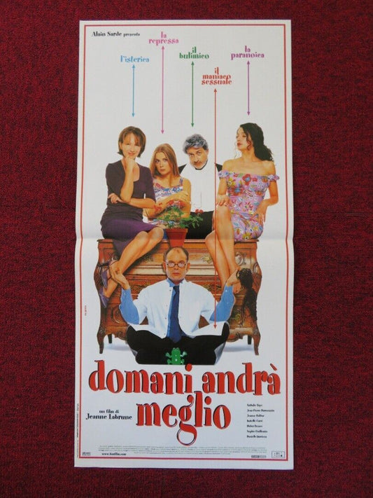 DOMANI ANDRA MEGLIO ITALIAN LOCANDINA (27.5"x13") POSTER NATHALIE BAYE 2000 Rendezvous Cinema Movie posters