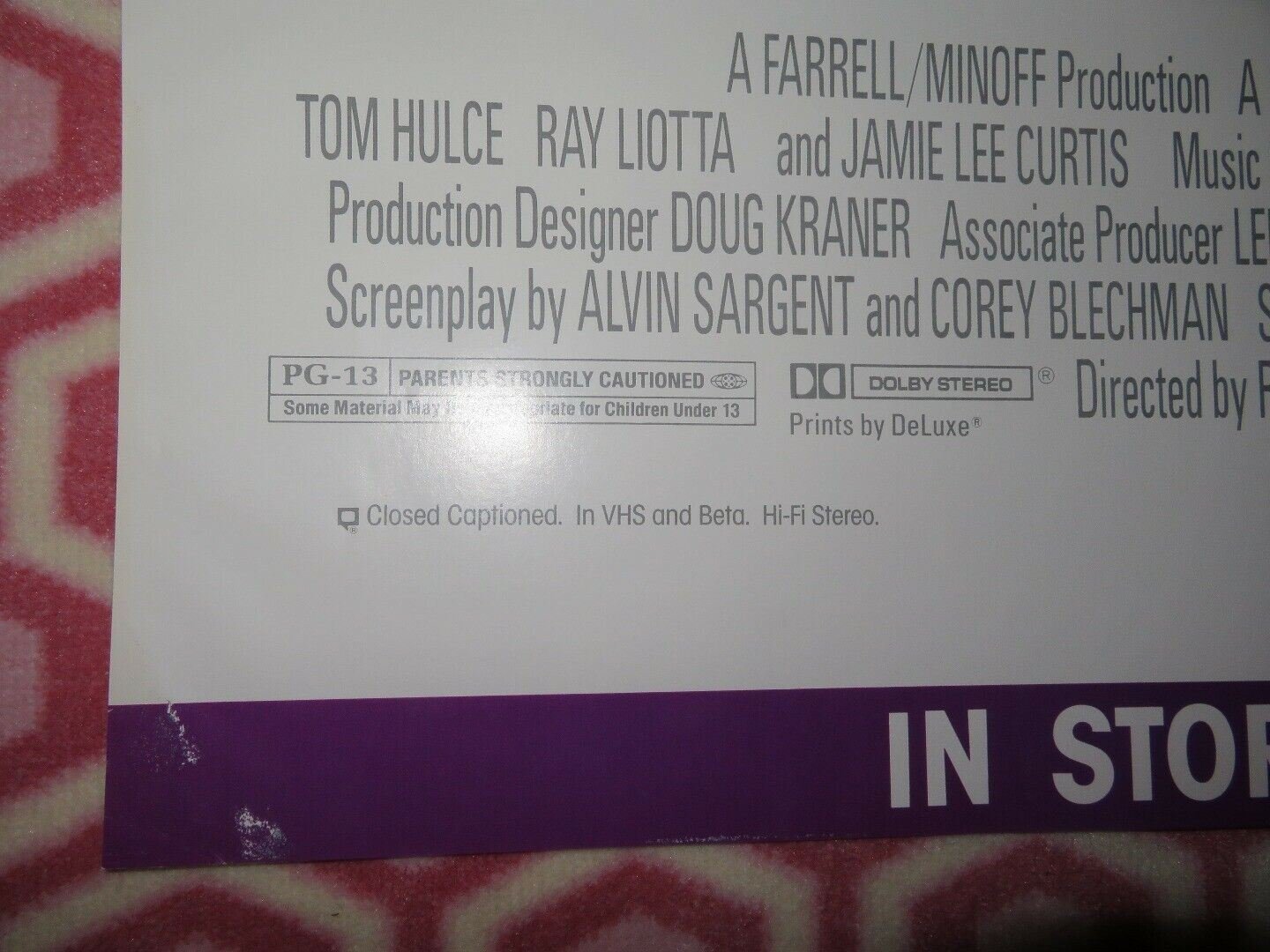 DOMINICK AND EUGENE VIDEO VHS POSTER FOLDED TOM HULCE RAY LIOTTA 1989 Movie posters