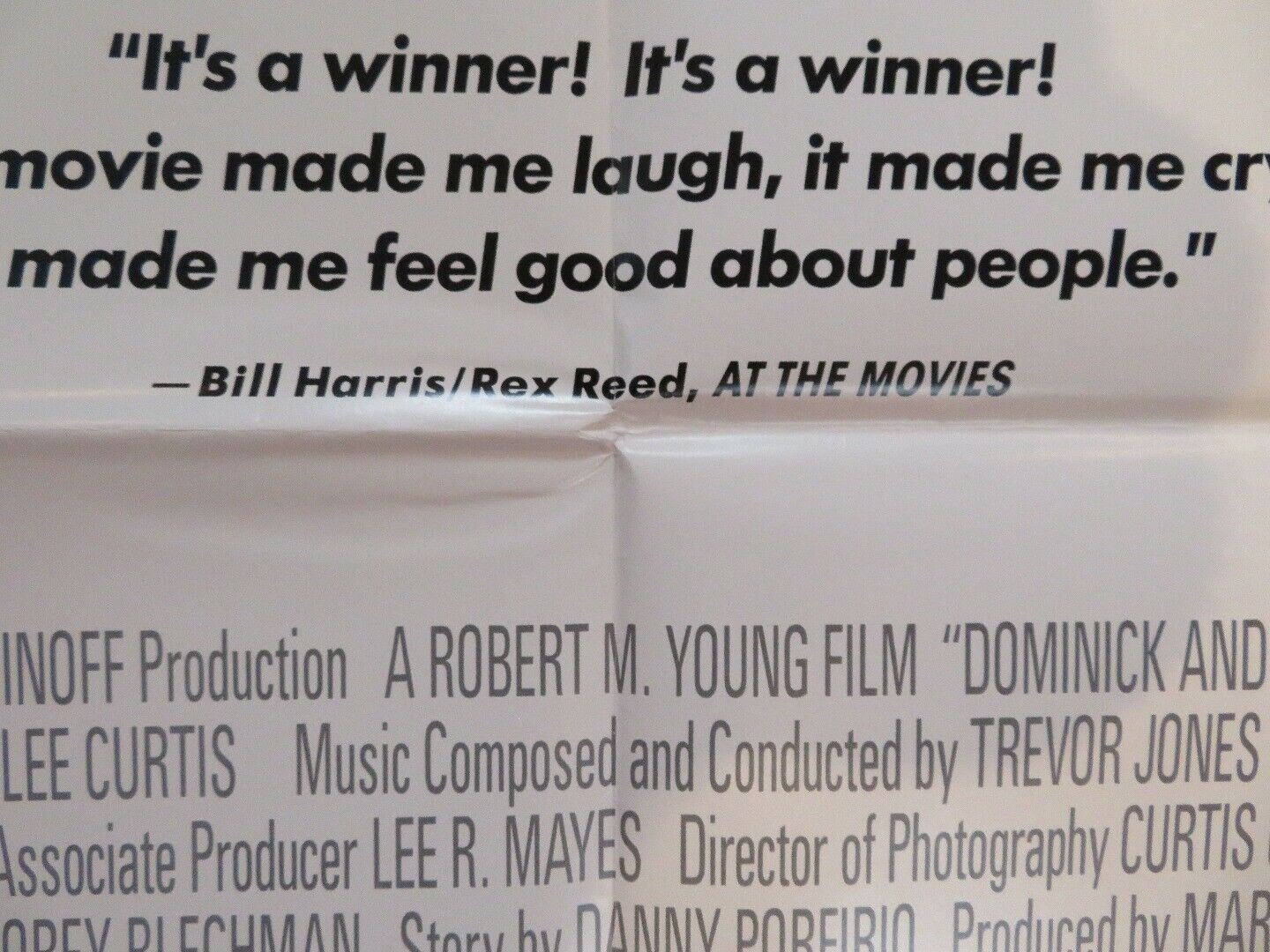 DOMINICK AND EUGENE VIDEO VHS POSTER FOLDED TOM HULCE RAY LIOTTA 1989 Movie posters