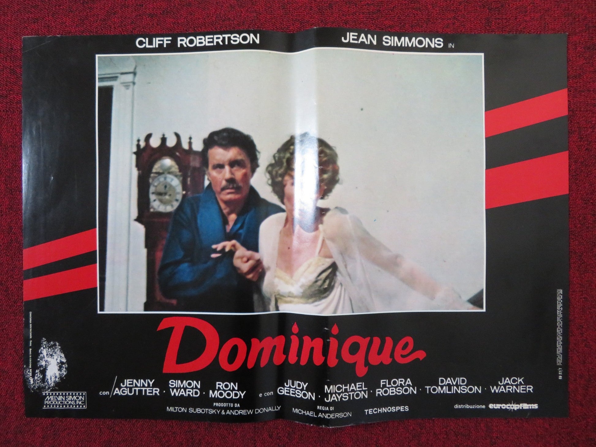 DOMINIQUE - A ITALIAN FOTOBUSTA POSTER CLIFF ROBERTSON JEAN SIMMONS 1979 Rendezvous Cinema Movie posters
