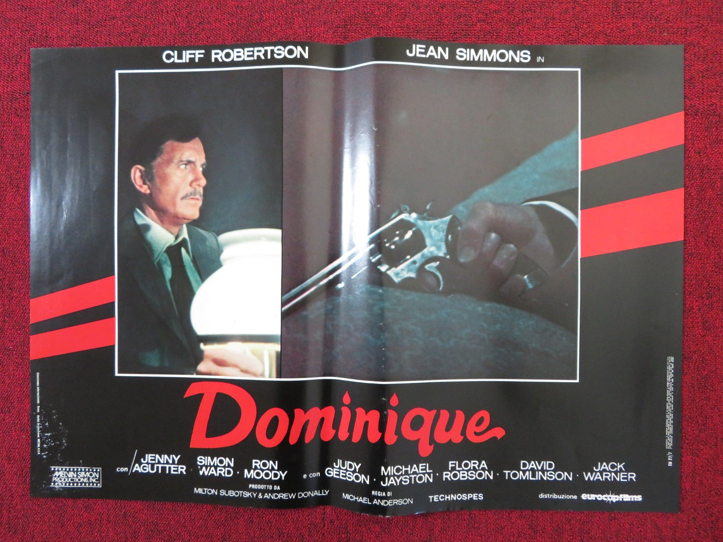 DOMINIQUE - C ITALIAN FOTOBUSTA POSTER CLIFF ROBERTSON JEAN SIMMONS 1979 Rendezvous Cinema Movie posters