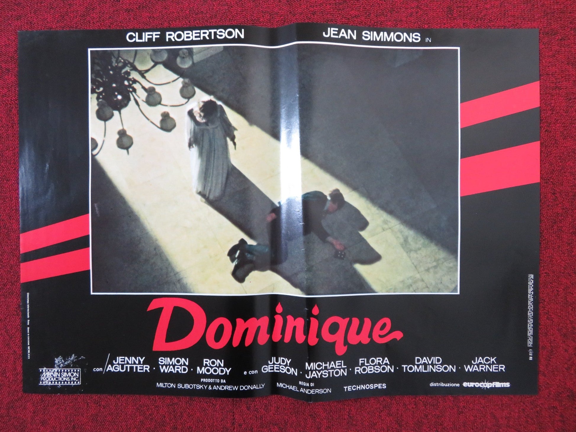 DOMINIQUE - D ITALIAN FOTOBUSTA POSTER CLIFF ROBERTSON JEAN SIMMONS 1979 Rendezvous Cinema Movie posters