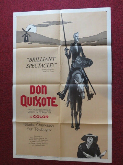 DON QUIXOTE FOLDED US ONE SHEET POSTER NIKOLAI CHERKASOV YURI TOLUBEYEV 1961 Movie posters