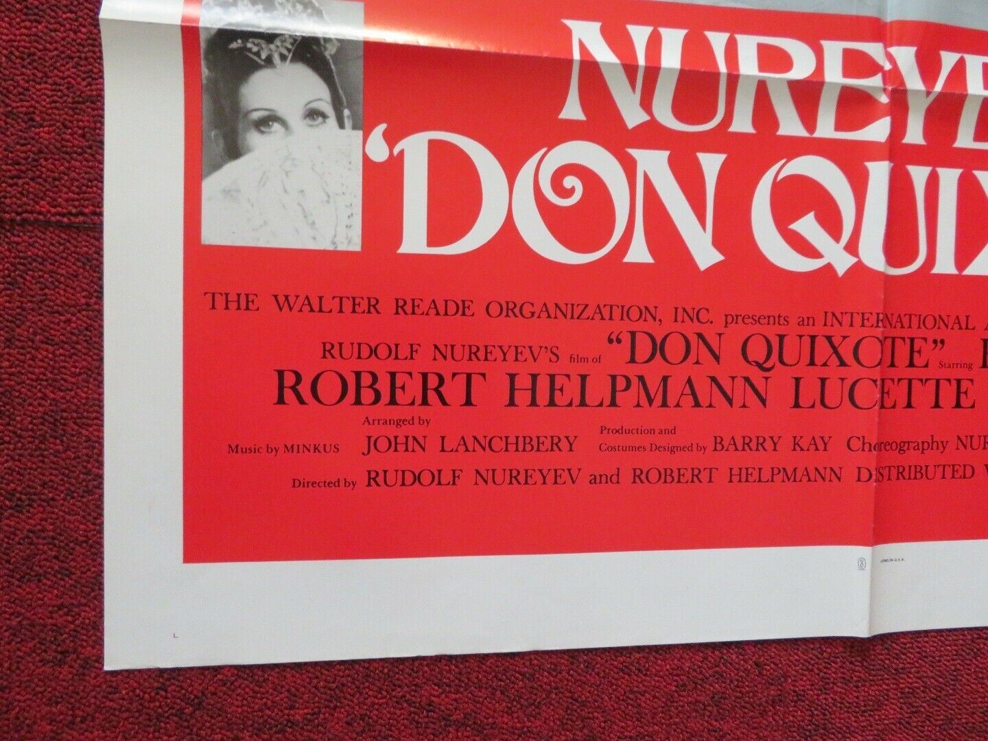 DON QUIXOTE FOLDED US ONE SHEET POSTER RUDOLF NUREYEV 1973 Movie posters