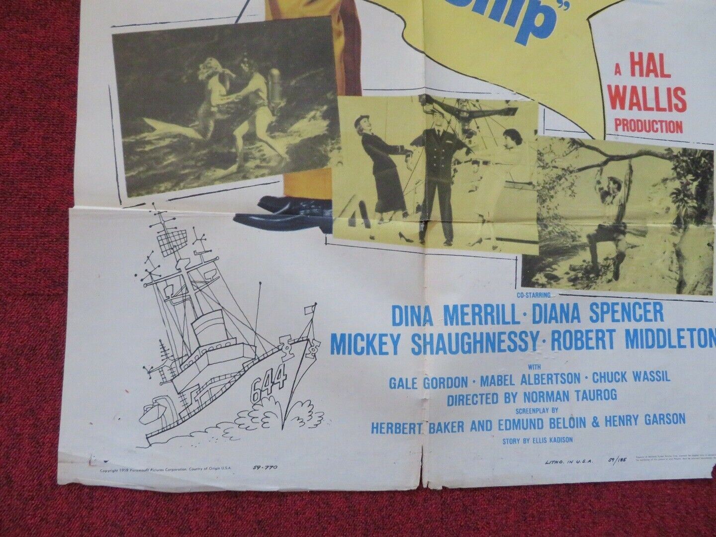 DON'T GIVE UP SHIP FOLDED US ONE SHEET POSTER JERRY LEWIS 1959 - Rendezvous Cinema