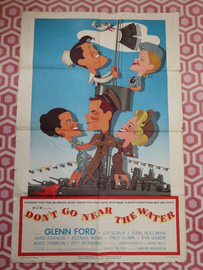 DON'T GO NEAR THE WATER FOLDED US ONE SHEET POSTER GLEEN FORD GIA SCALA 1957 Movie posters
