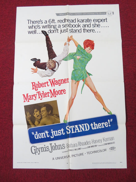 DON'T JUST STAND THERE FOLDED US ONE SHEET POSTER R. WAGNER GLYNIS JOHNS 1968 Rendezvous Cinema Movie posters