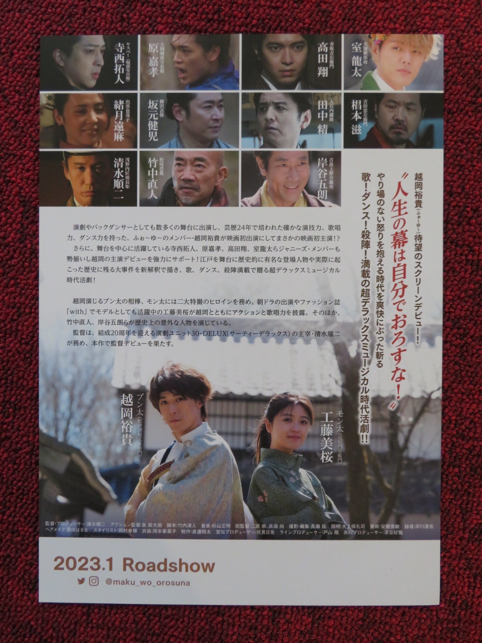 DON'T TAKE DOWN MAKU! - B JAPANESE CHIRASHI (B5) POSTER KOSHIOKA MIO KUDO 2023 Rendezvous Cinema Movie posters