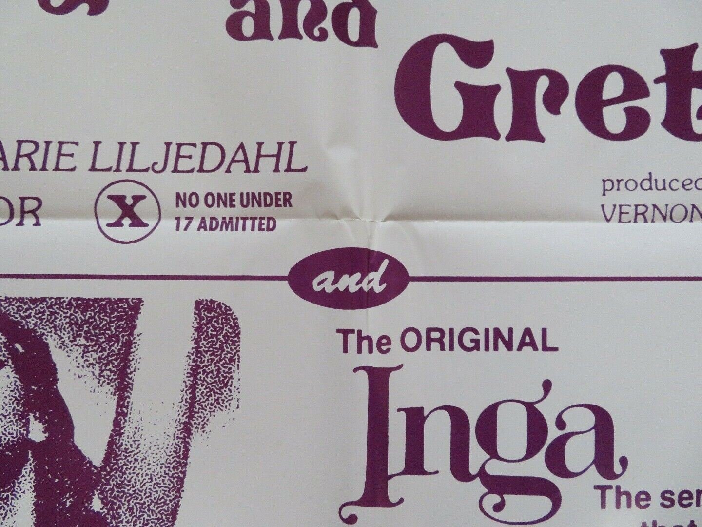 DOUBLE BILL INGA AND GRETA / INGA US ONE SHEET POSTER MARIE LILJEDAHL 1972/68 - Rendezvous Cinema