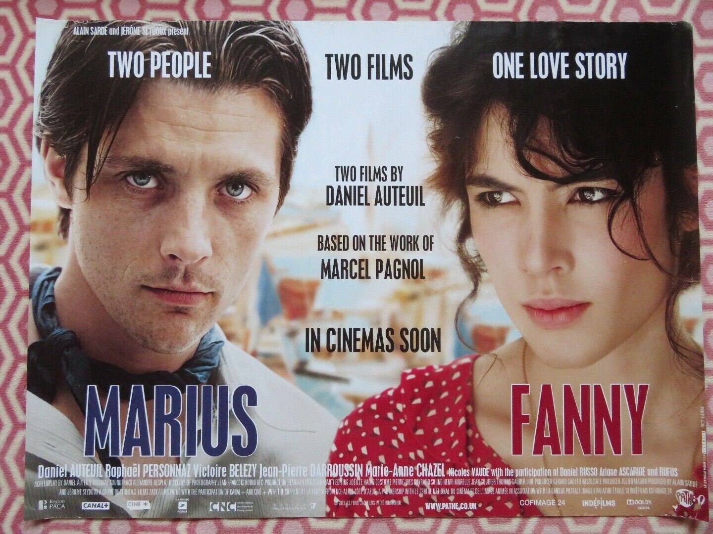 DOUBLE BILL MARIUS FANNY QUAD (30"x 40") ROLLED POSTER DANIEL AUTEUIL 2013 Movie posters