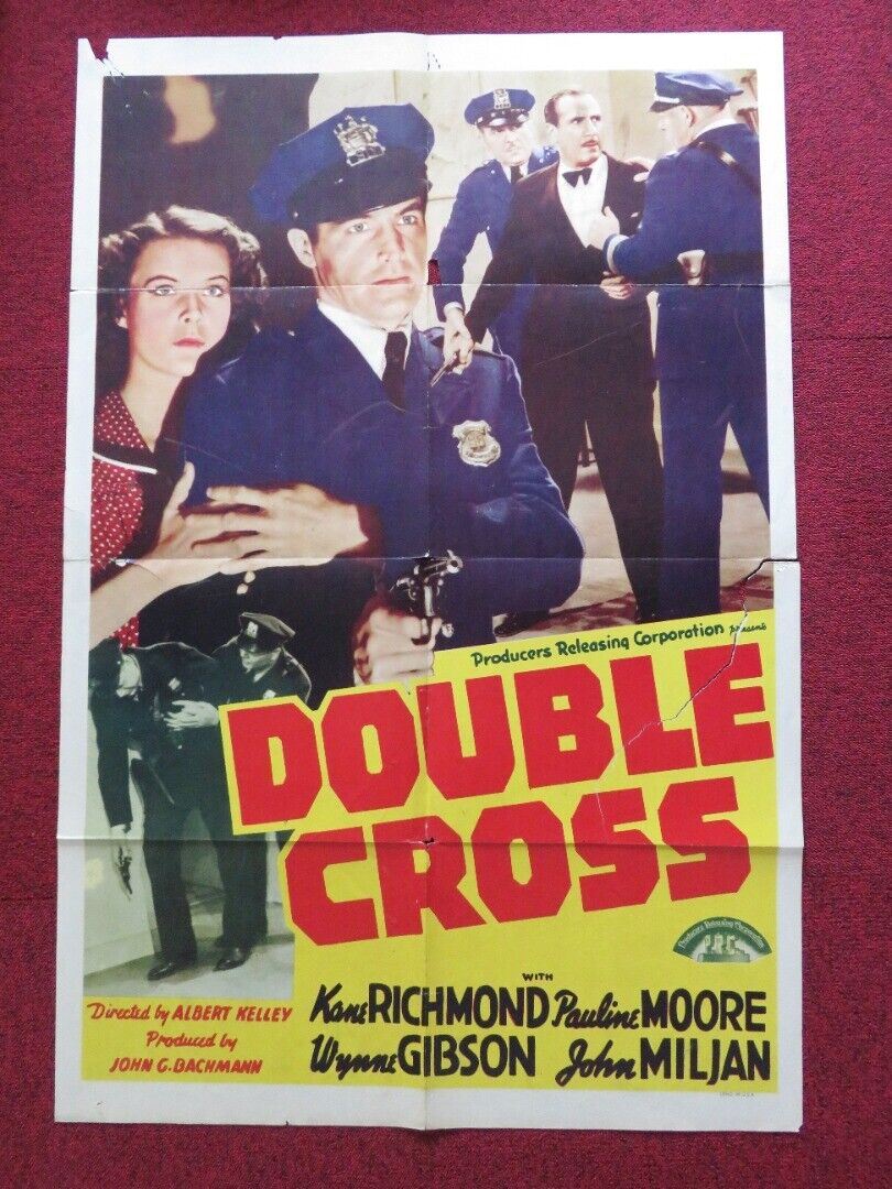 DOUBLE CROSS FOLDED US ONE SHEET POSTER KANE RICHMOND PAULINE MOORE 19 ...