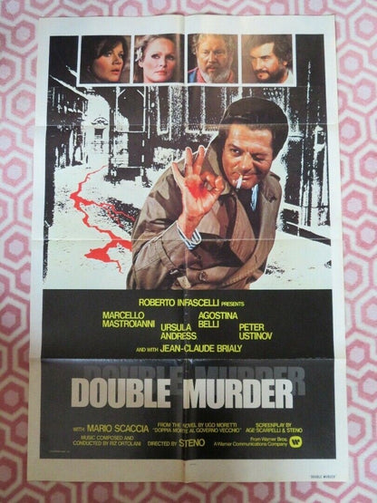 DOUBLE MURDER FOLDED US ONE SHEET POSTER MARCLLO MASTROIANNI 1978 Movie posters