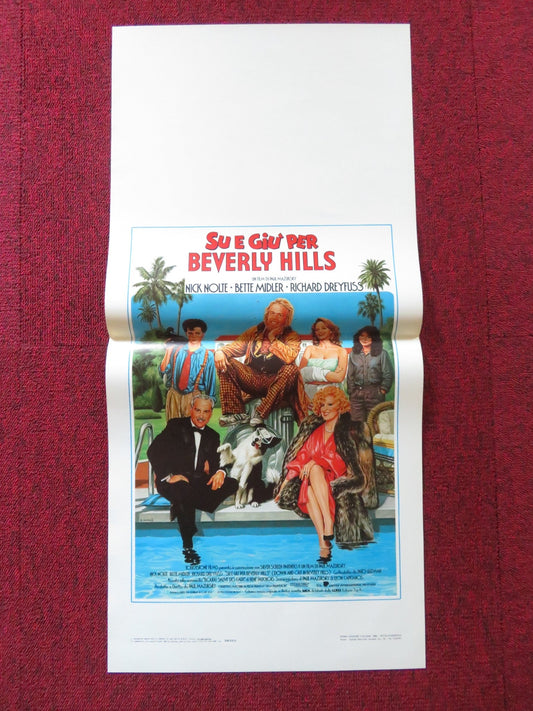 DOWN AND OUT IN BEVERLY HILLS ITALIAN LOCANDINA POSTER NICK NOLTE MIDLER 1986 Rendezvous Cinema Movie posters