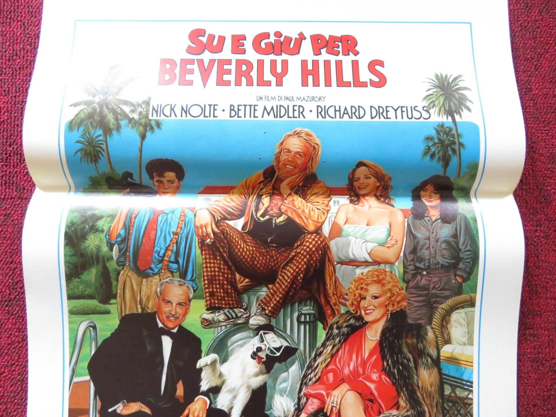 DOWN AND OUT IN BEVERLY HILLS ITALIAN LOCANDINA POSTER NICK NOLTE MIDLER 1986 Rendezvous Cinema Movie posters