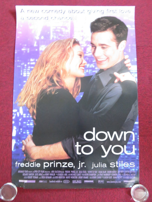 DOWN TO YOU - b US ONE SHEET ROLLED POSTER FREDDIE PRINZE JR. JULIE STILES 2000 Rendezvous Cinema Movie posters