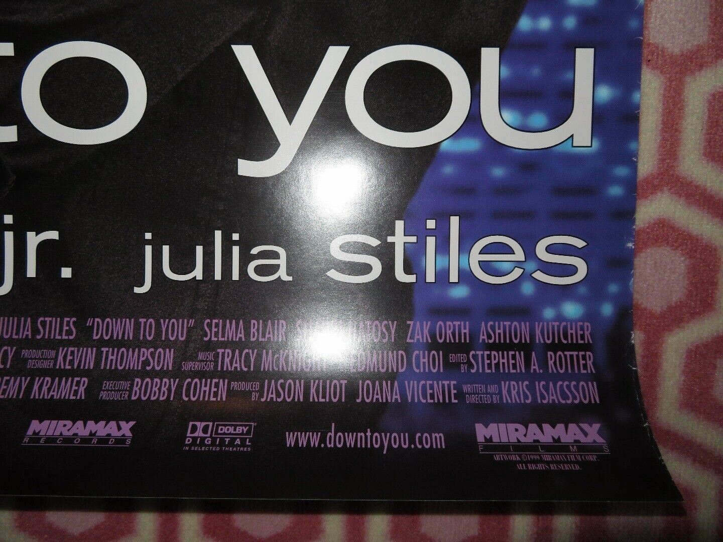 DOWN TO YOU US ONE SHEET ROLLED POSTER FREDDIE PRINZE JR. 2000 Movie posters