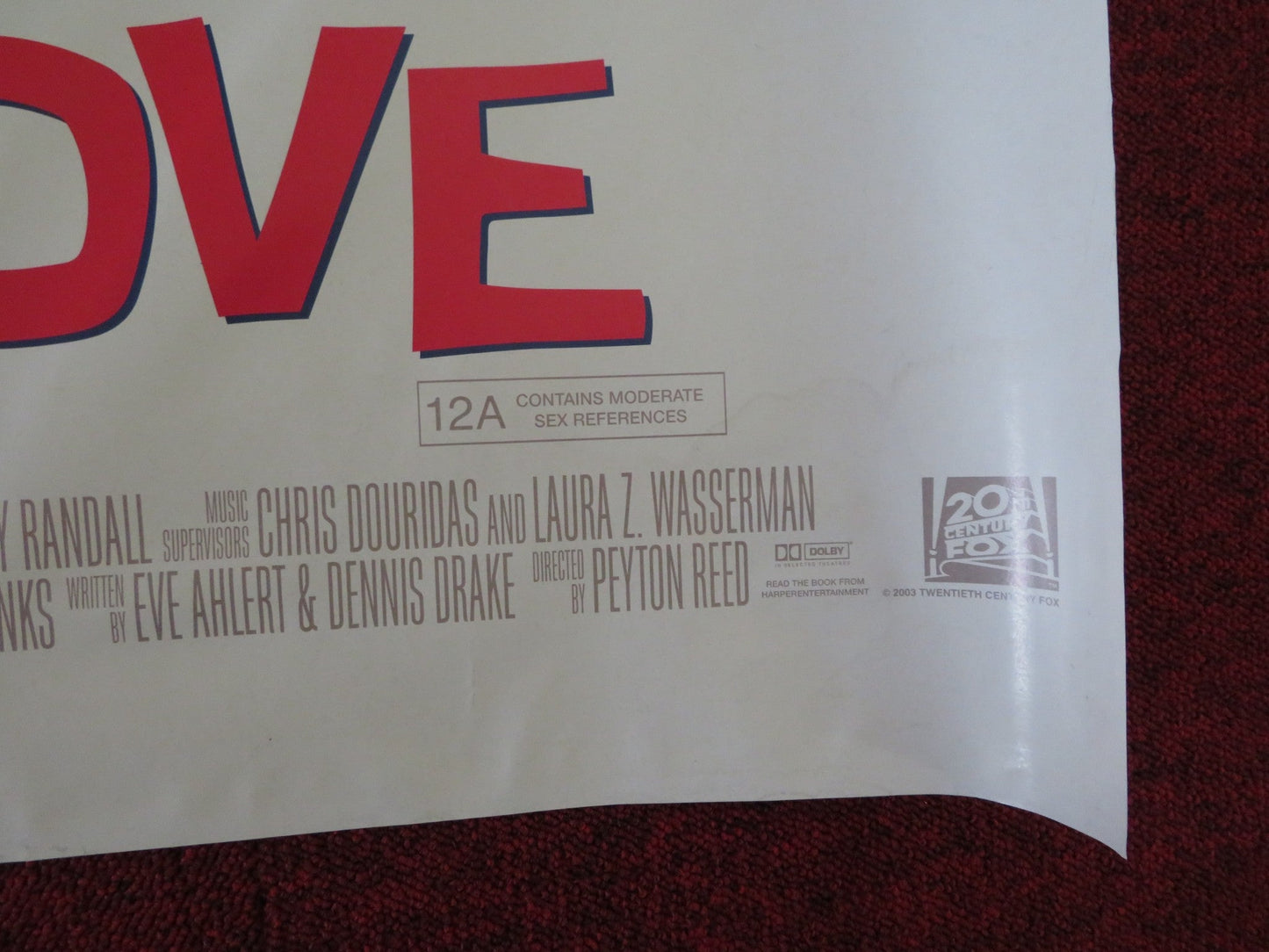 DOWN WITH LOVE UK QUAD (30"x 40") ROLLED POSTER RENEE ZELLWEGER E. MCGREGOR 2003 Rendezvous Cinema Movie posters