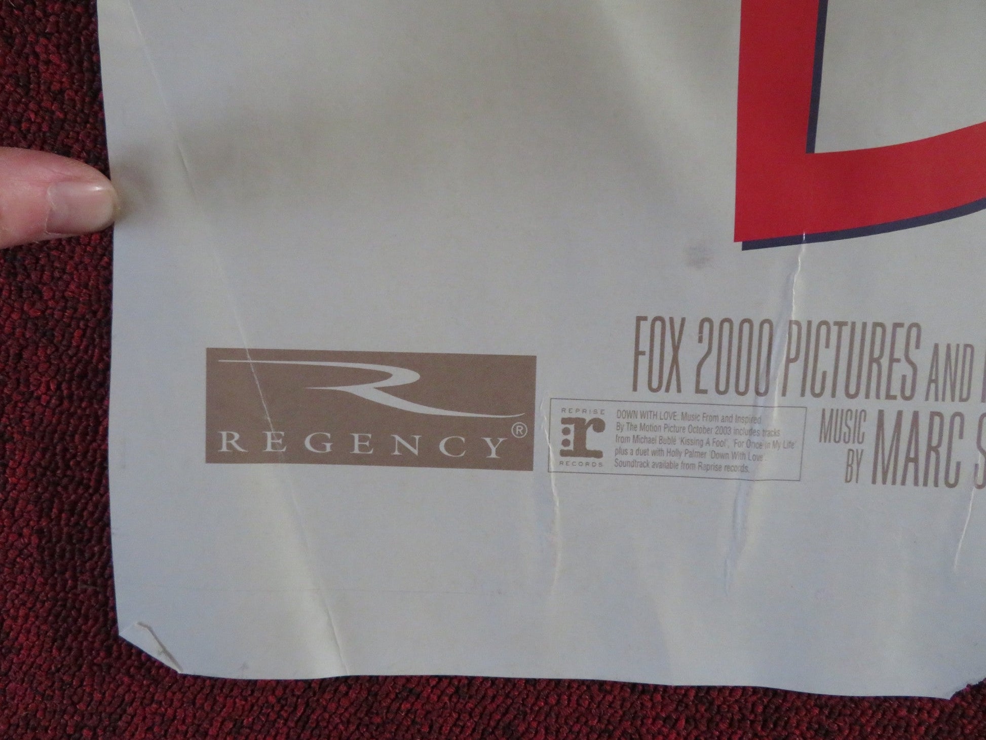 DOWN WITH LOVE UK QUAD (30"x 40") ROLLED POSTER RENEE ZELLWEGER E. MCGREGOR 2003 Rendezvous Cinema Movie posters