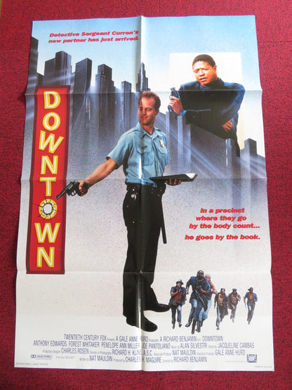 DOWNTOWN FOLDED US ONE SHEET POSTER ANTHONY EDWARDS FOREST WHITAKER 1990 Rendezvous Cinema Movie posters