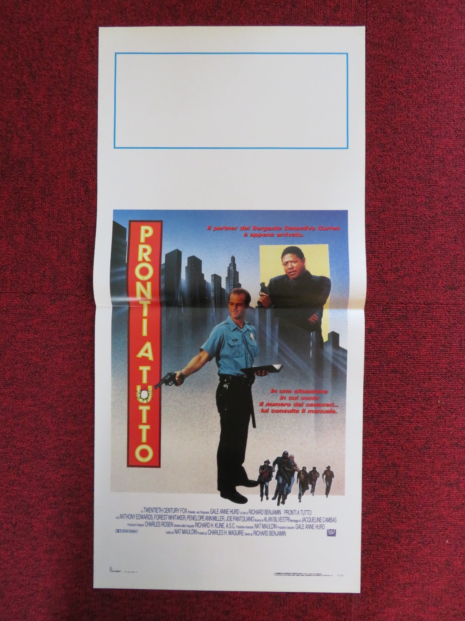 DOWNTOWN ITALIAN LOCANDINA POSTER FOREST WHITAKER ANTHONY EDWARDS 1990 Rendezvous Cinema Movie posters