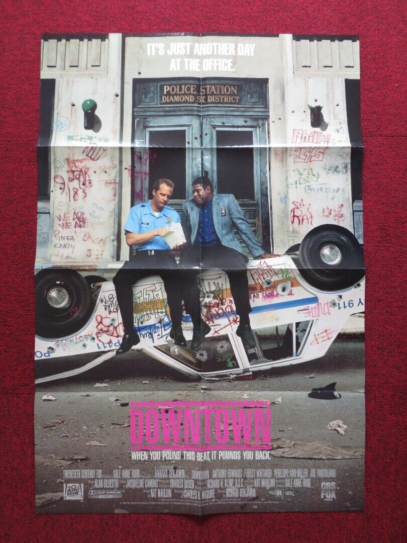DOWNTOWN VHS US ONE SHEET POSTER FOLDED ANTHONY EDWARDS FOREST WHITAKER 1990 Movie posters