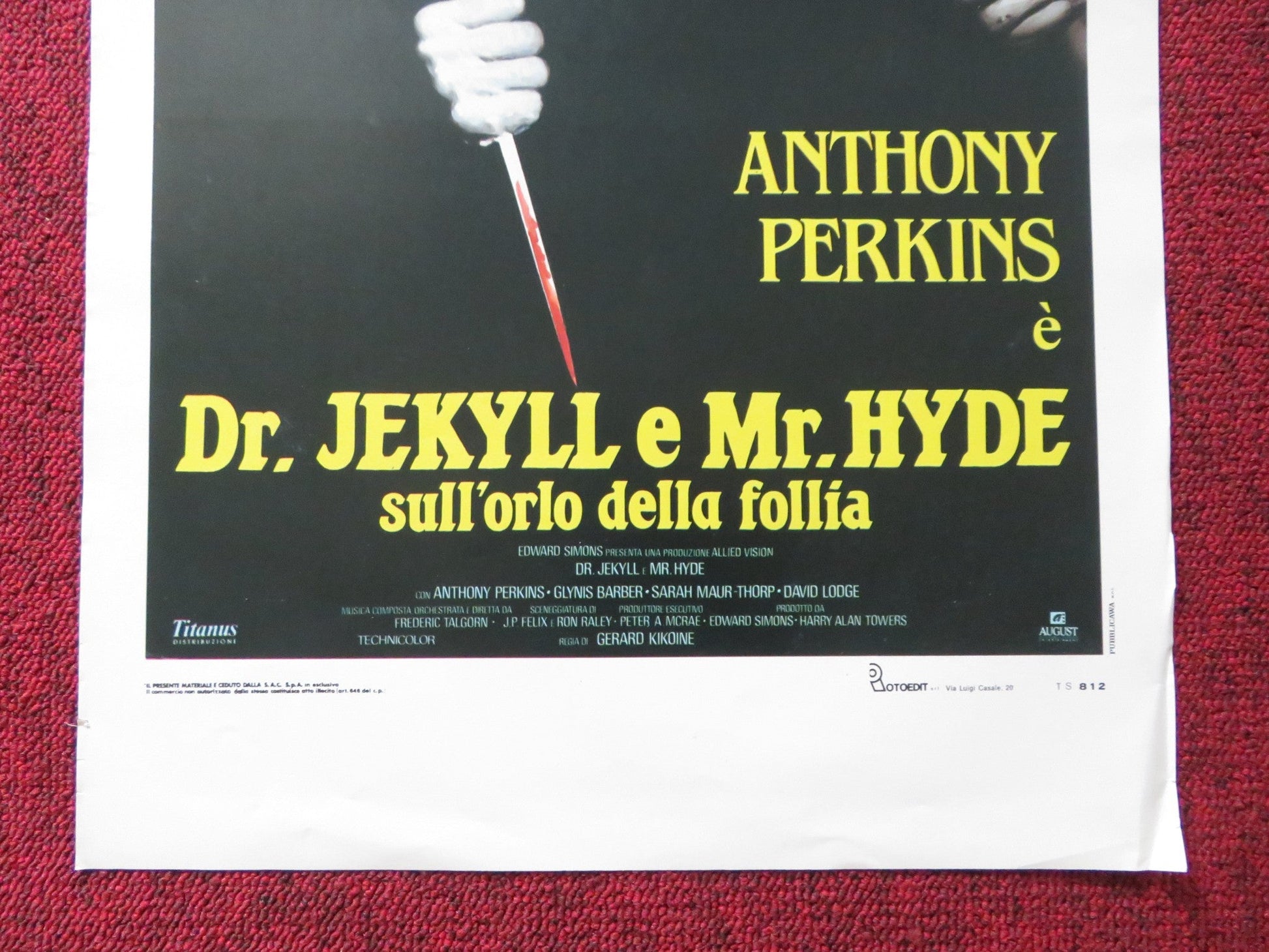 DR. JEKYLL E MR. HYDE ITALIAN LOCANDINA POSTER ANTHONY PERKINS G. BARBER 1989 Rendezvous Cinema Movie posters