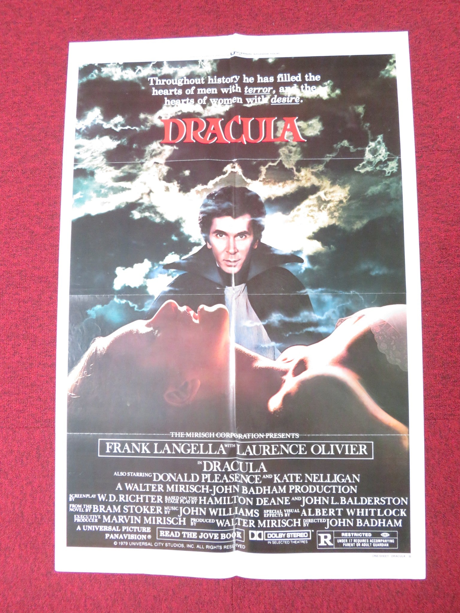 DRACULA FOLDED US ONE SHEET POSTER FRANK LANGELLA LAURENCE OLIVER 1979 Rendezvous Cinema Movie posters