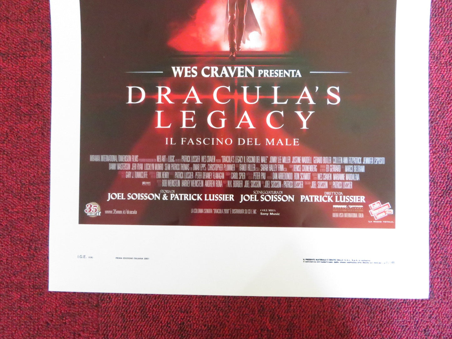 DRACULA'S LEGACY ITALIAN LOCANDINA POSTER GERARD BUTLER CHRISTOPHER PLUMMER 2001 Rendezvous Cinema Movie posters