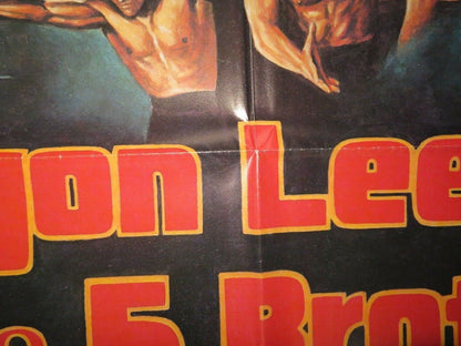 DRAGON LEE VS THE 5 BROTHERS FOLDED US ONE SHEET POSTER 1978 Movie posters
