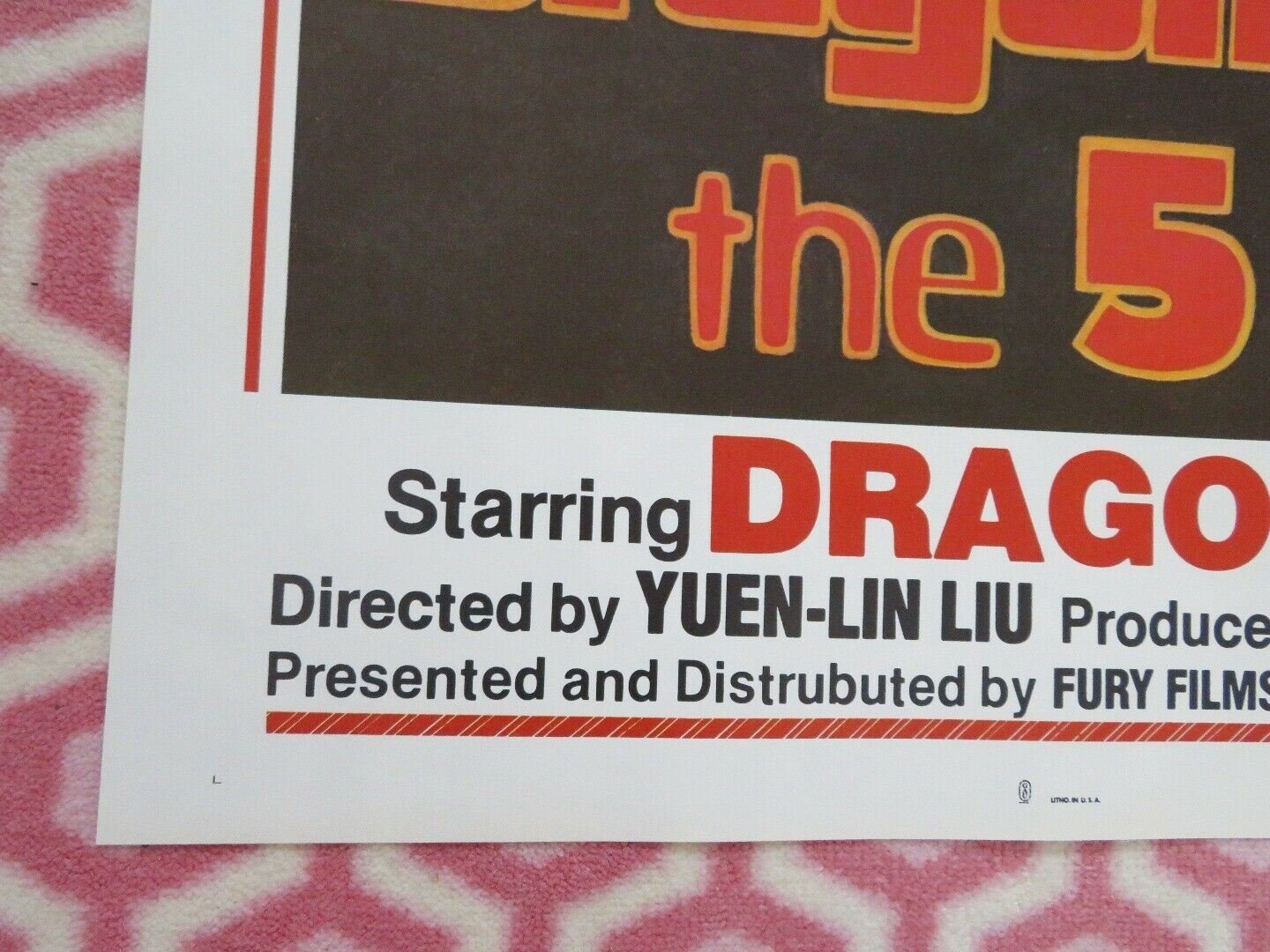 DRAGON LEE VS THE 5 BROTHERS FOLDED US ONE SHEET POSTER 1978 Movie posters