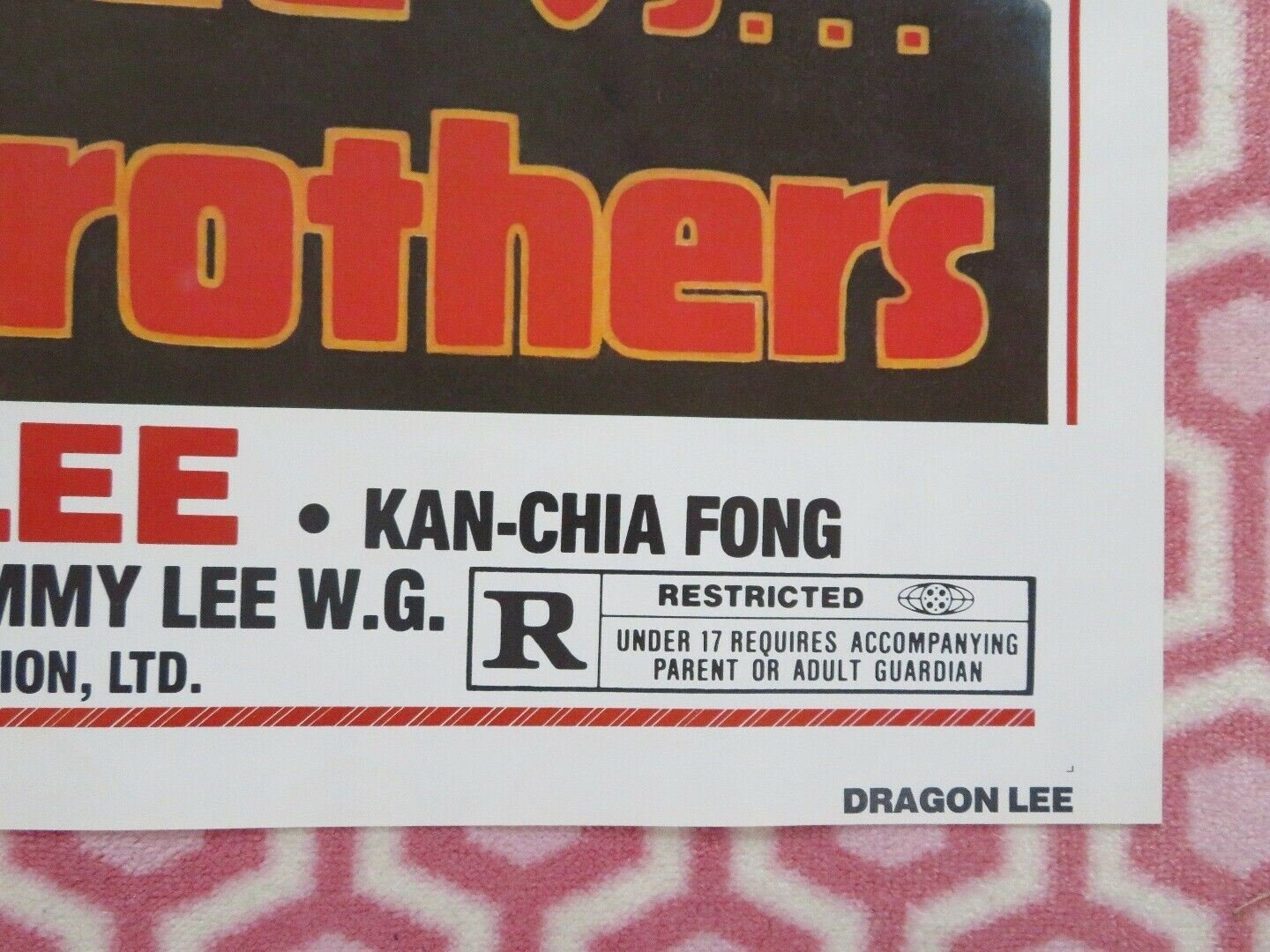 DRAGON LEE VS THE 5 BROTHERS FOLDED US ONE SHEET POSTER 1978 Movie posters