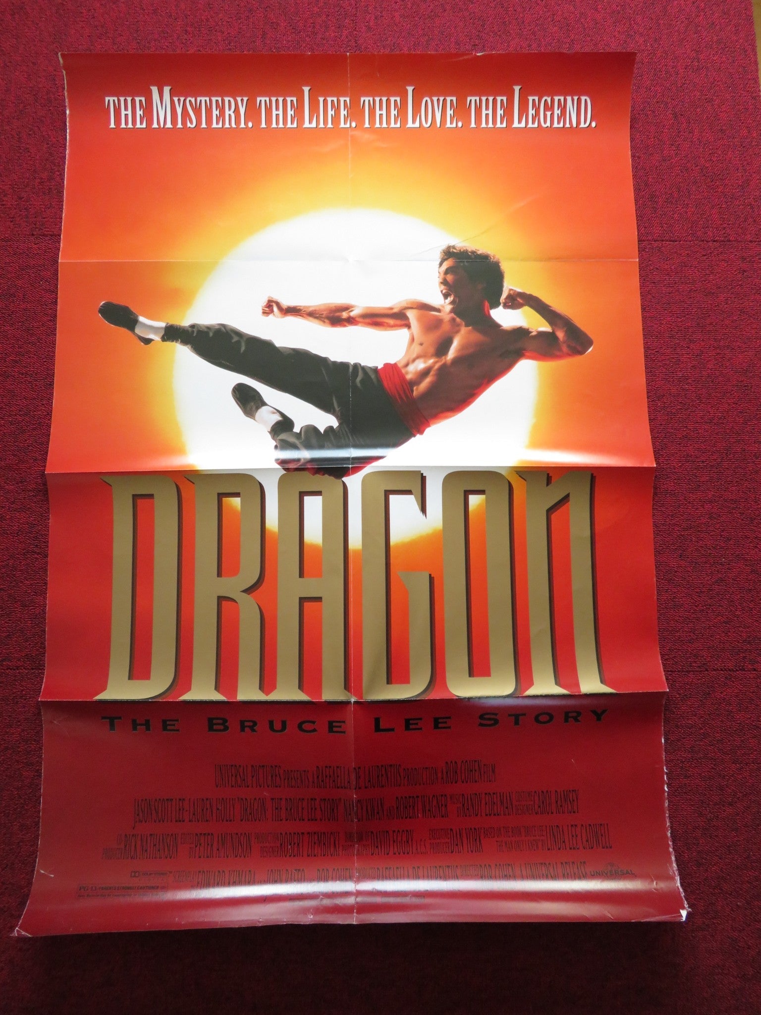 DRAGON: THE BRUCE LEE STORY FOLDED US ONE SHEET POSTER ROB COHEN 1993 Rendezvous Cinema Movie posters