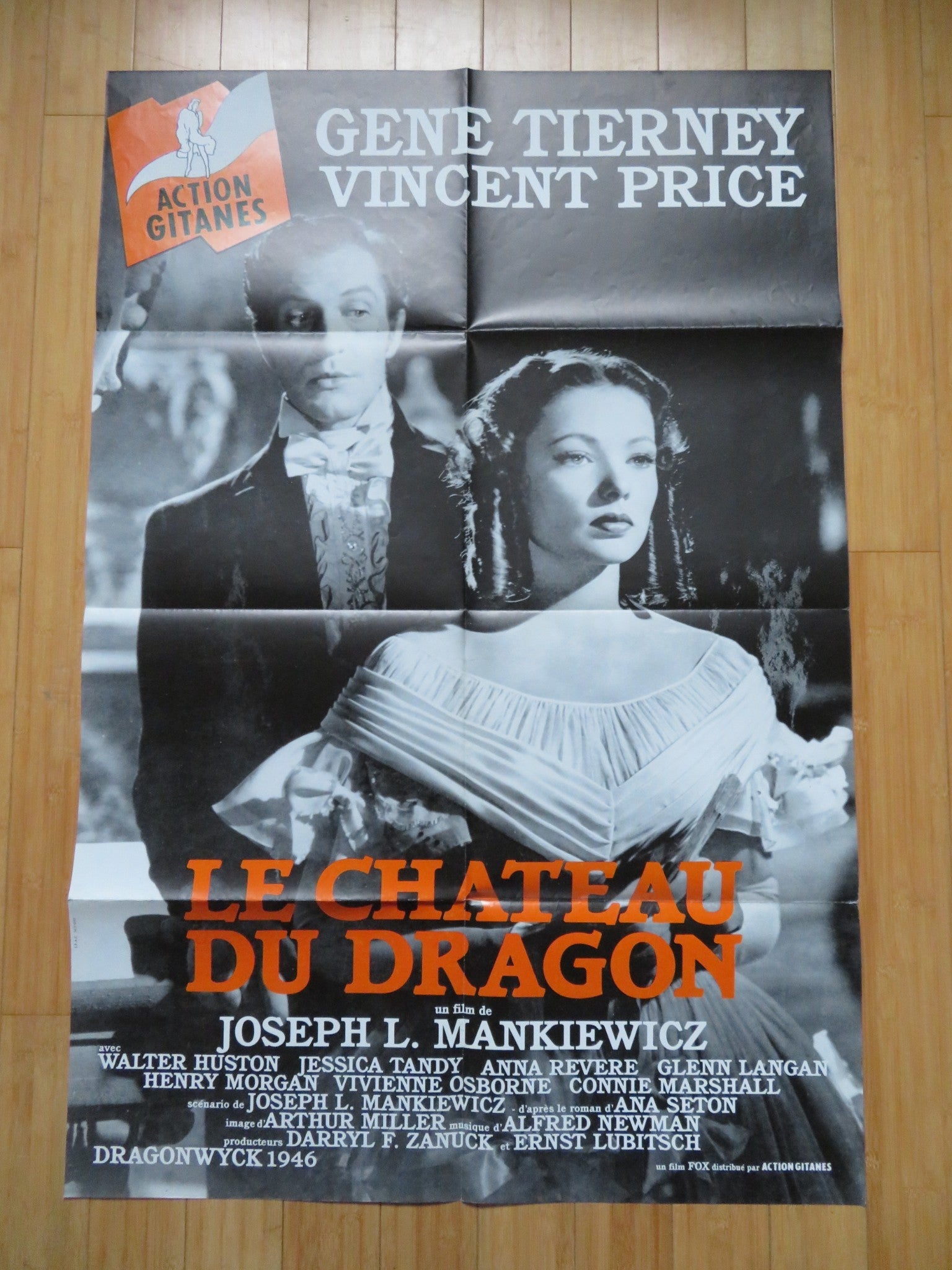 DRAGONWYCK FRENCH POSTER GENE TIERNEY VINCENT PRICE 1990s Rendezvous Cinema Movie posters