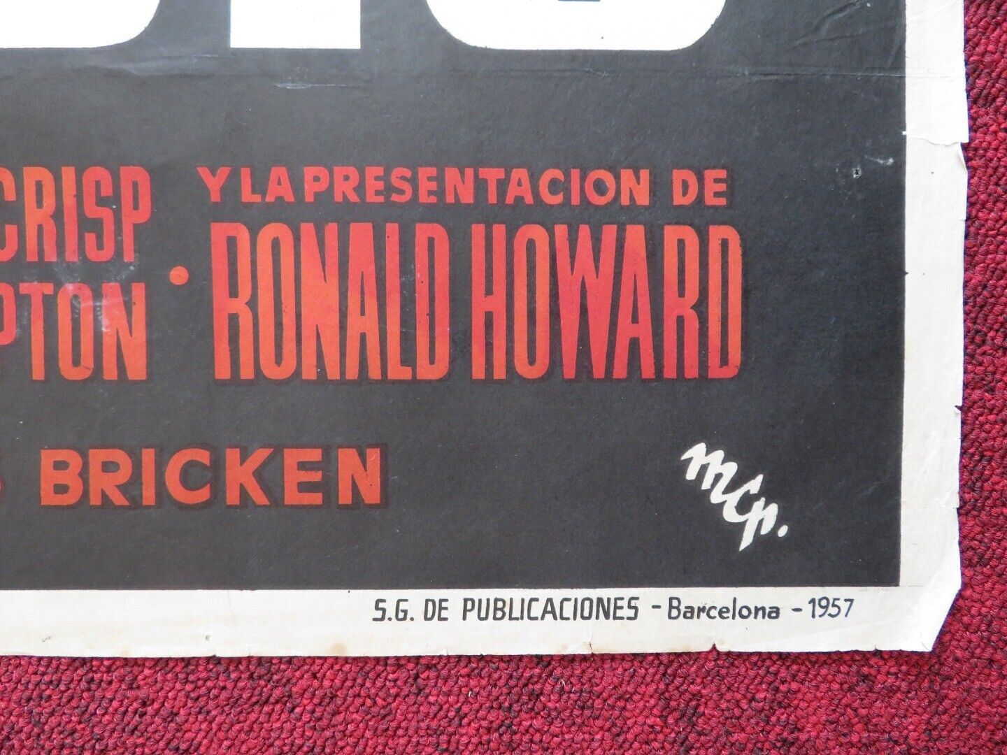 DRANGO SPANISH ROLLED POSTER JEFF CHANDLER JOANNE DRU 1957 Movie posters