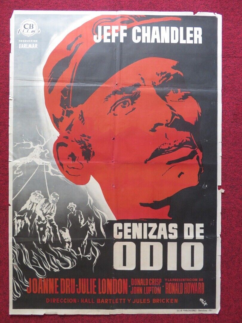 DRANGO SPANISH ROLLED POSTER JEFF CHANDLER JOANNE DRU 1957 Movie posters