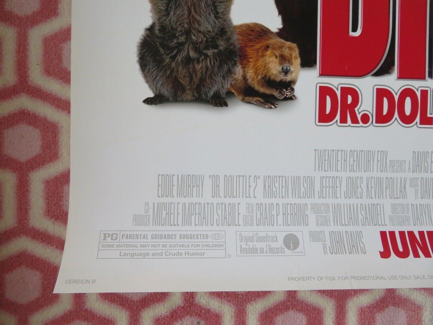DR.DOLITTLE 2 VERSION B US ONE SHEET ROLLED POSTER VERSION B 2001 Movie posters