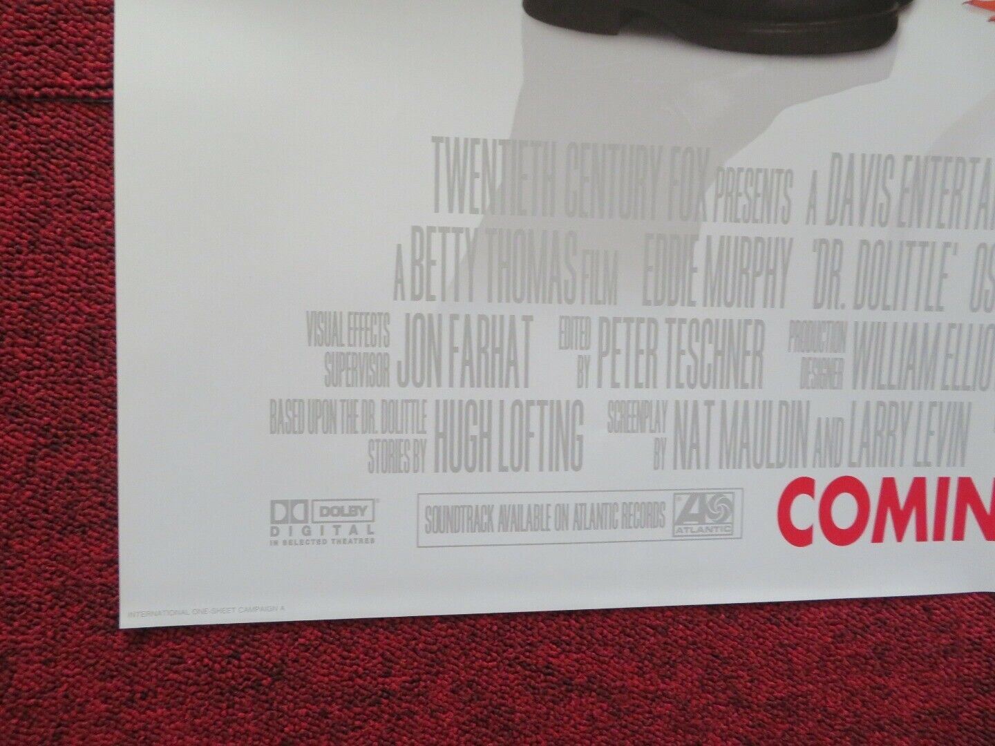 DR.DOLITTLE FOLDED US ONE SHEET POSTER EDDIE MURPHY 1998 Movie posters