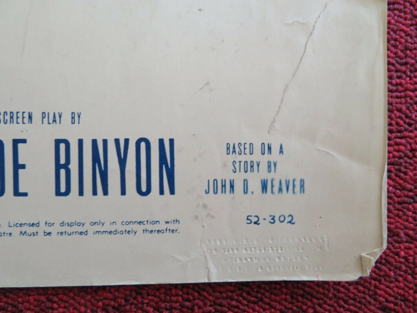 DREAM BOAT US HALF SHEET (22"x 28") POSTER CLIFTON WEBB GINGER ROGERS 1952 Movie posters