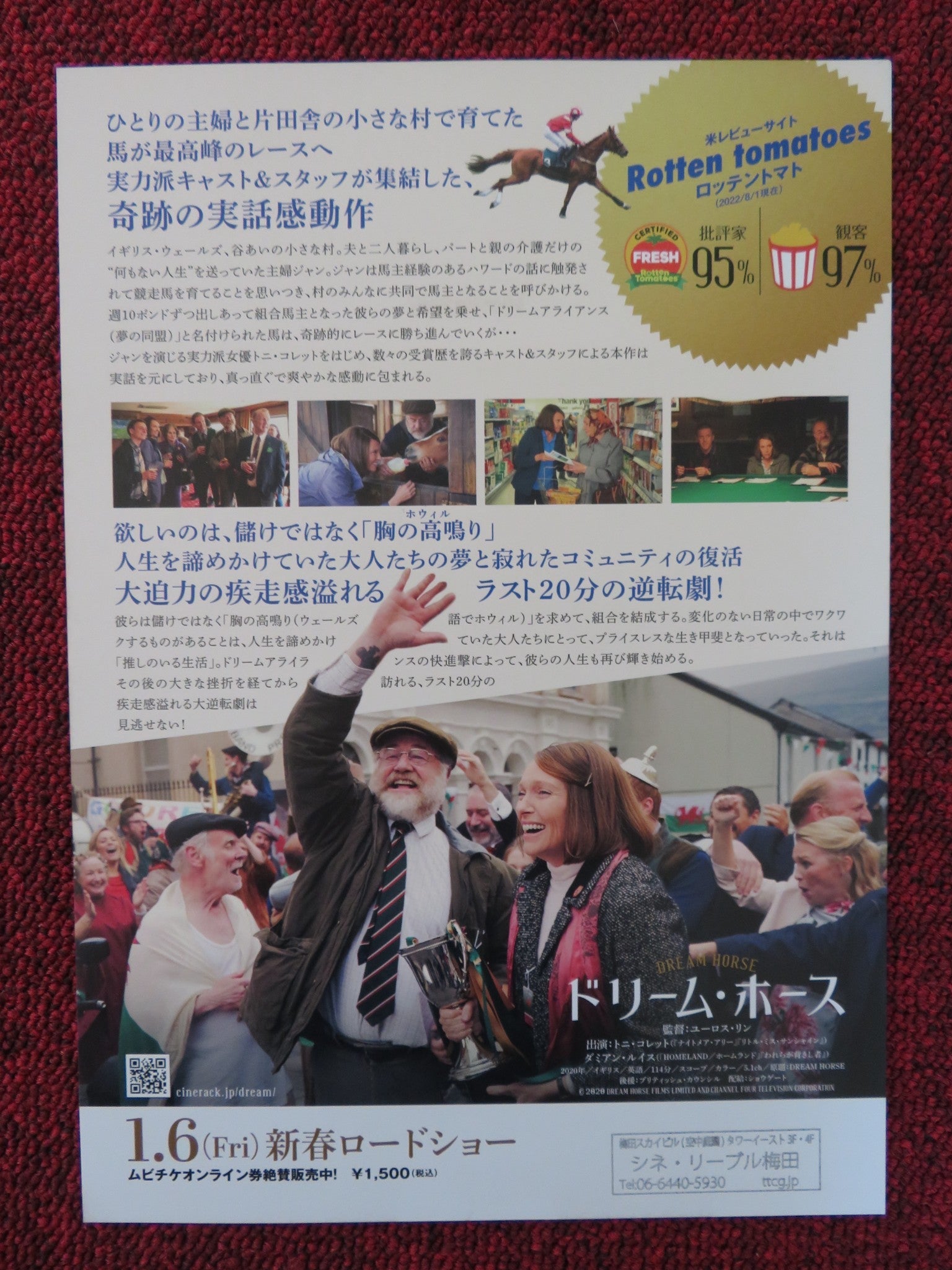 DREAM HORSE JAPANESE CHIRASHI (B5) POSTER TONI COLLETTE DAMIAN LEWIS 2 ...