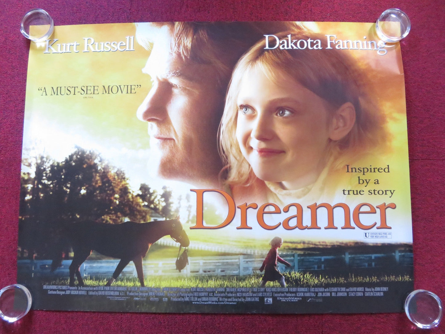 DREAMER UK QUAD ROLLED POSTER KURT RUSSELL DAKOTA FANNING 2005 Rendezvous Cinema Movie posters