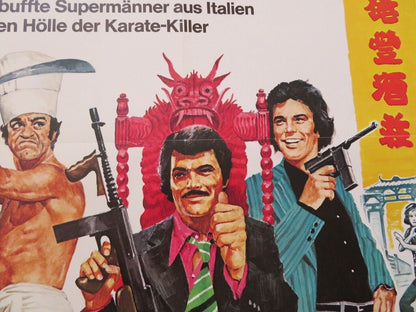 DREI SPAGHETTI IN SHANGHAI GERMAN A1 ROLLED POSTER ROBERT MALCOLM 1973 Movie posters