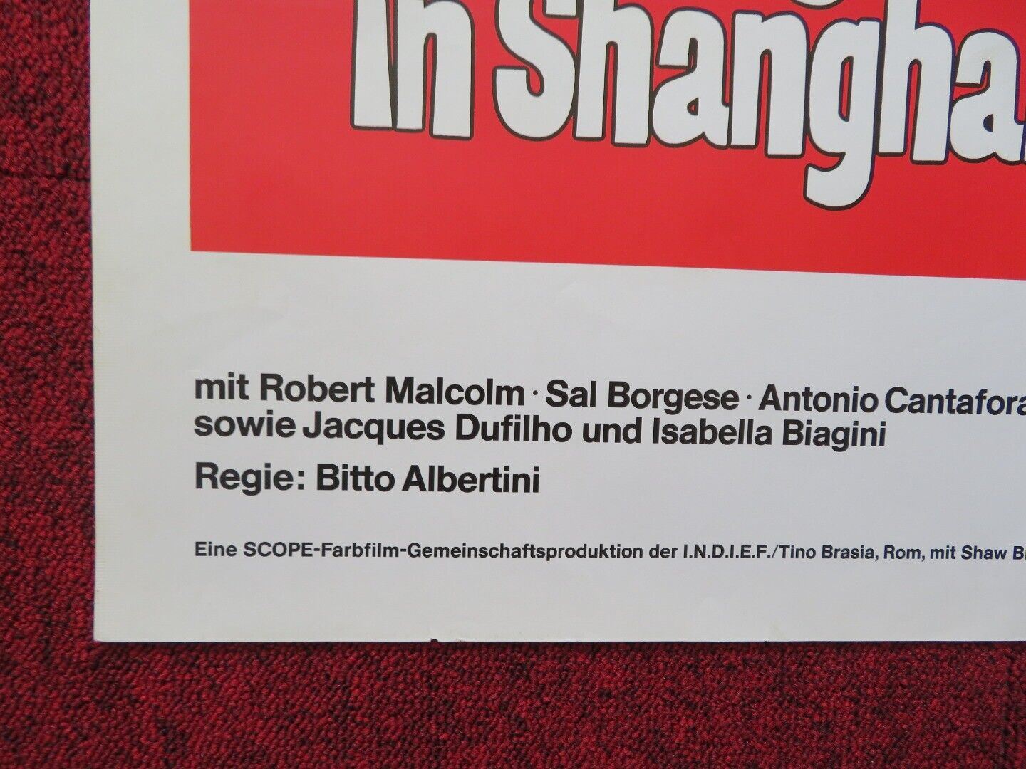 DREI SPAGHETTI IN SHANGHAI GERMAN A1 ROLLED POSTER ROBERT MALCOLM 1973 Movie posters