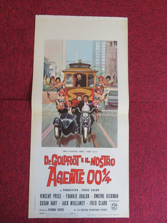 DR.GOLDFOOT E IL NOSTRO AGENTE 00 1/4 ITALIAN LOCANDINA (27.5"x13") POSTER 1966 Movie posters